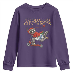 Toodaloo Cuntaroos Youth Sweatshirt Funny Sarcastic Raccoon Inappropriate Meme TS14 Purple Print Your Wear