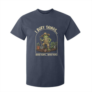 I Bury Things Maybe Plants Maybe People T Shirt For Kid Funny Gardening Frog Meme TS14 Navy Print Your Wear