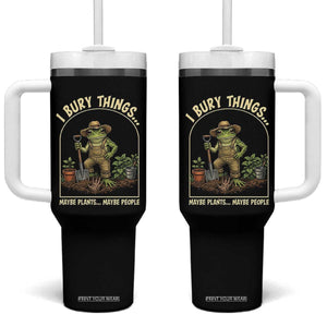 I Bury Things Maybe Plants Maybe People Tumbler With Handle Funny Gardening Frog Meme TS14 One Size: 40 oz Black Print Your Wear