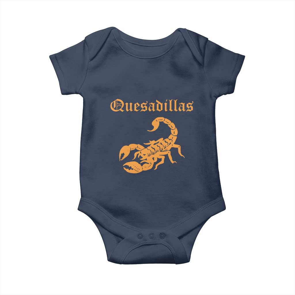 Quesadillas Scorpion Baby Onesie Burnt Orange Southwestern TS14 Navy Print Your Wear