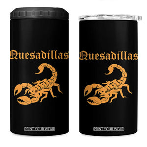Quesadillas Scorpion 4 in 1 Can Cooler Tumbler Burnt Orange Southwestern TS14 One Size: 16 oz Black Print Your Wear