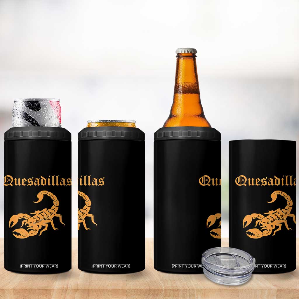 Quesadillas Scorpion 4 in 1 Can Cooler Tumbler Burnt Orange Southwestern TS14 Print Your Wear