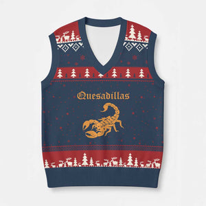 Quesadillas Scorpion V-Neck Knit Sweater Vest Burnt Orange Southwestern TS14 Navy Red Print Your Wear