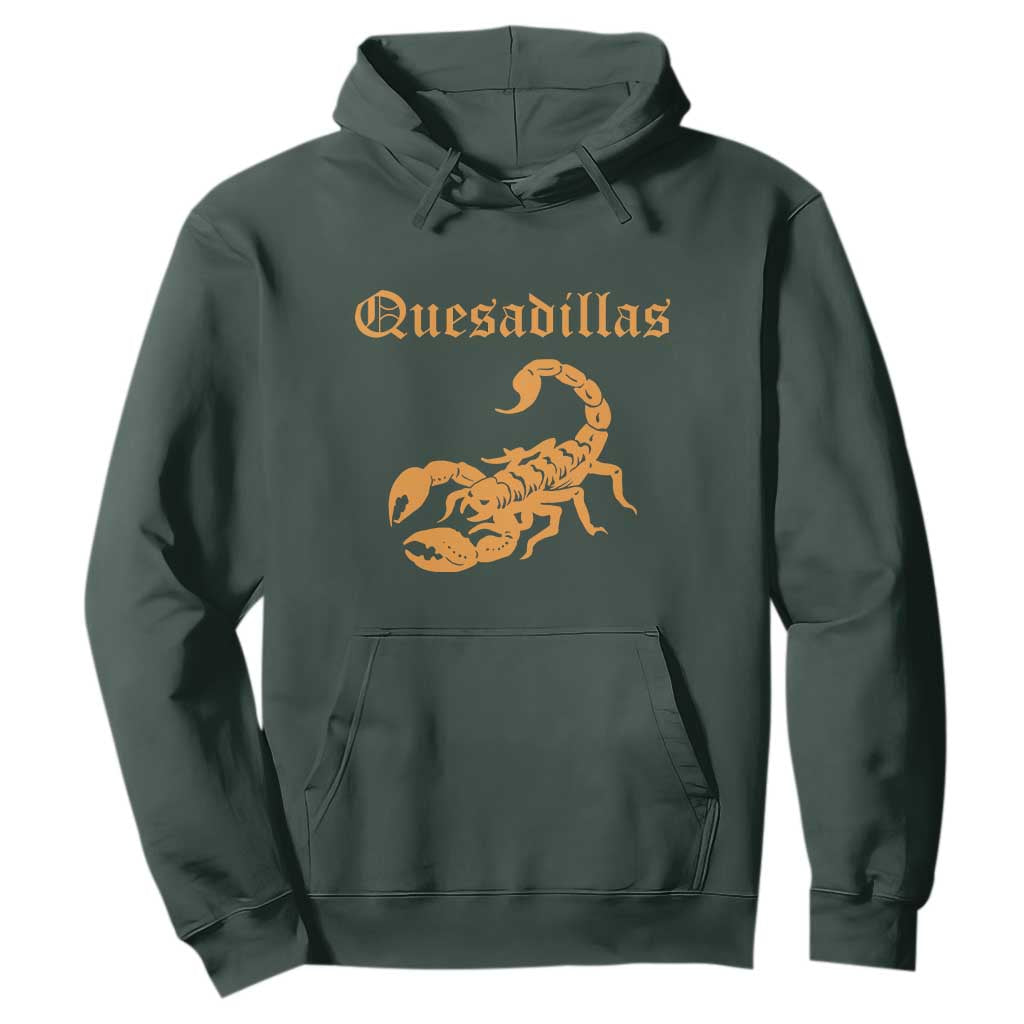 Quesadillas Scorpion Hoodie Burnt Orange Southwestern TS14 Dark Forest Green Print Your Wear
