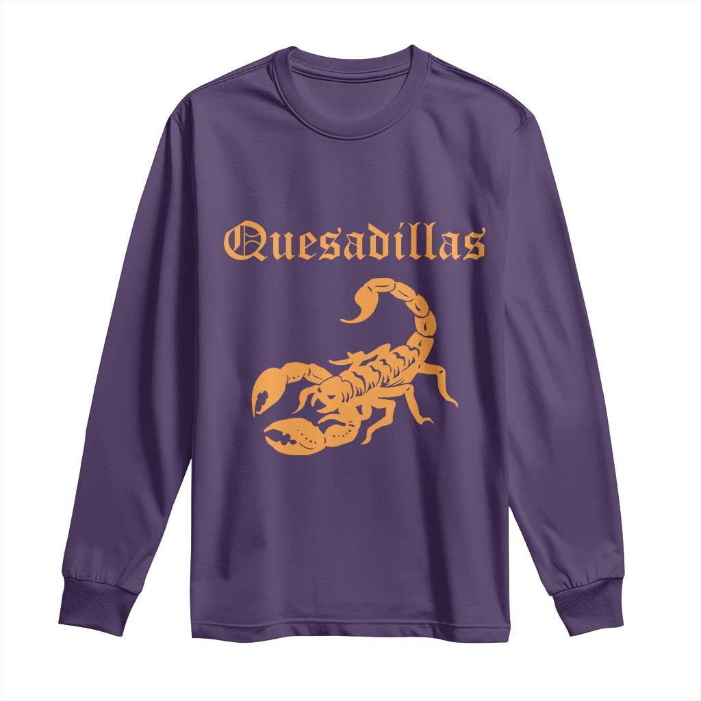 Quesadillas Scorpion Long Sleeve Shirt Burnt Orange Southwestern TS14 Purple Print Your Wear