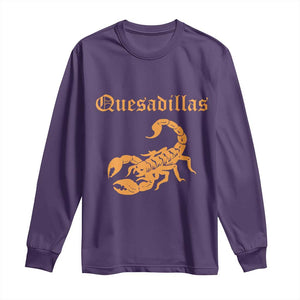 Quesadillas Scorpion Long Sleeve Shirt Burnt Orange Southwestern TS14 Purple Print Your Wear