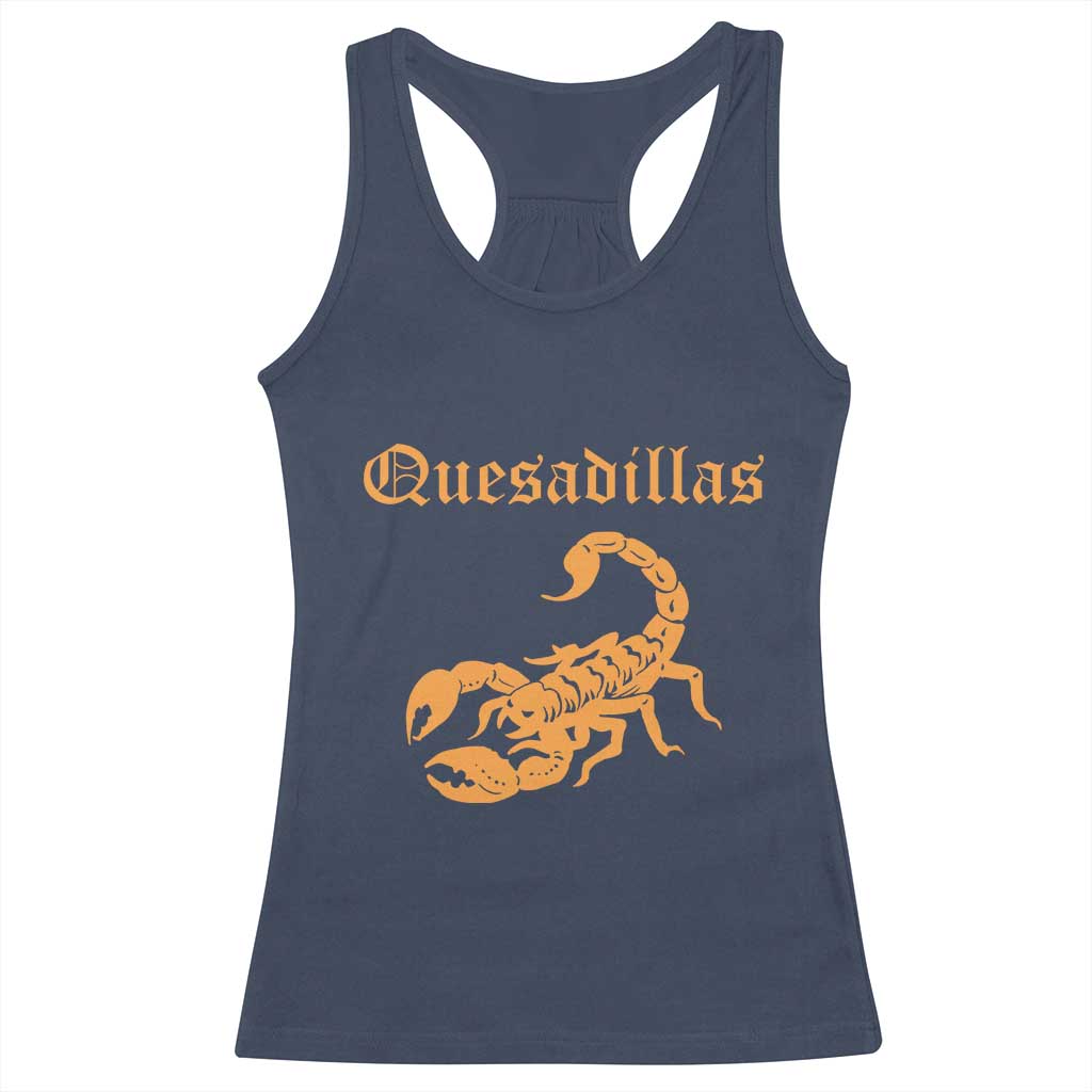 Quesadillas Scorpion Racerback Tank Top Burnt Orange Southwestern TS14 Navy Print Your Wear