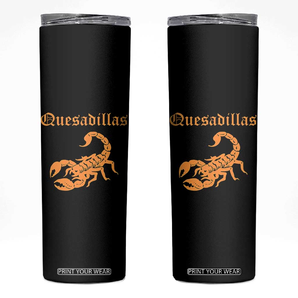 Quesadillas Scorpion Skinny Tumbler Burnt Orange Southwestern TS14 Black Print Your Wear