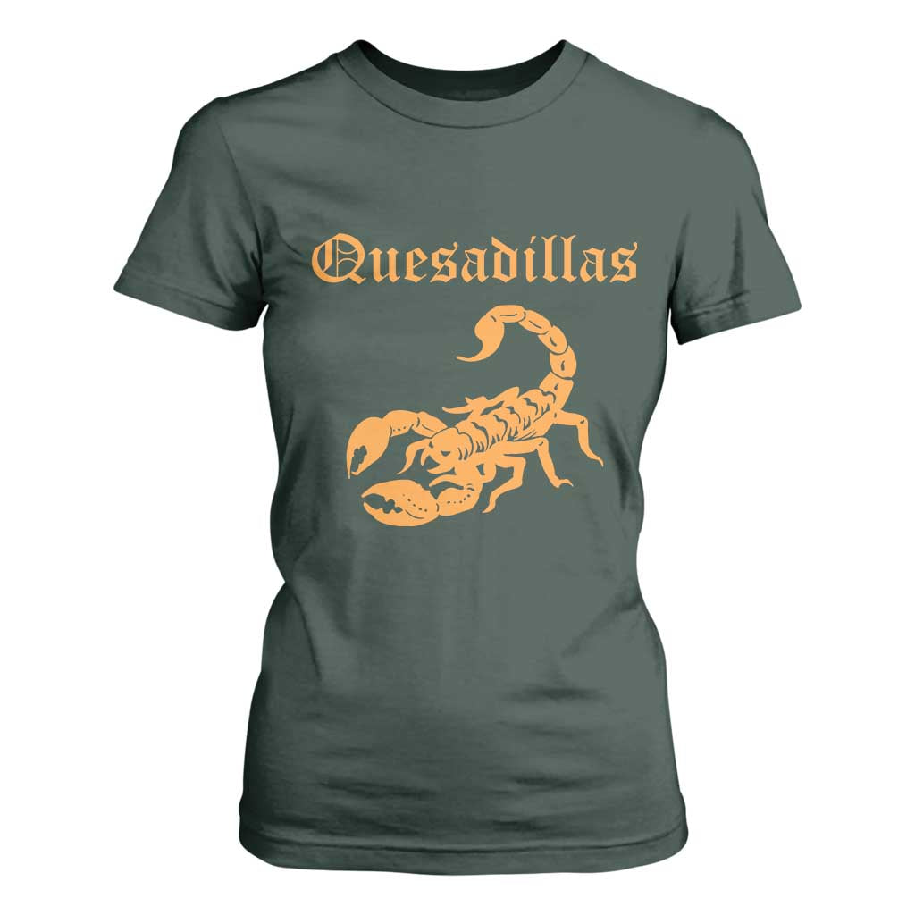 Quesadillas Scorpion T Shirt For Women Burnt Orange Southwestern TS14 Dark Forest Green Print Your Wear
