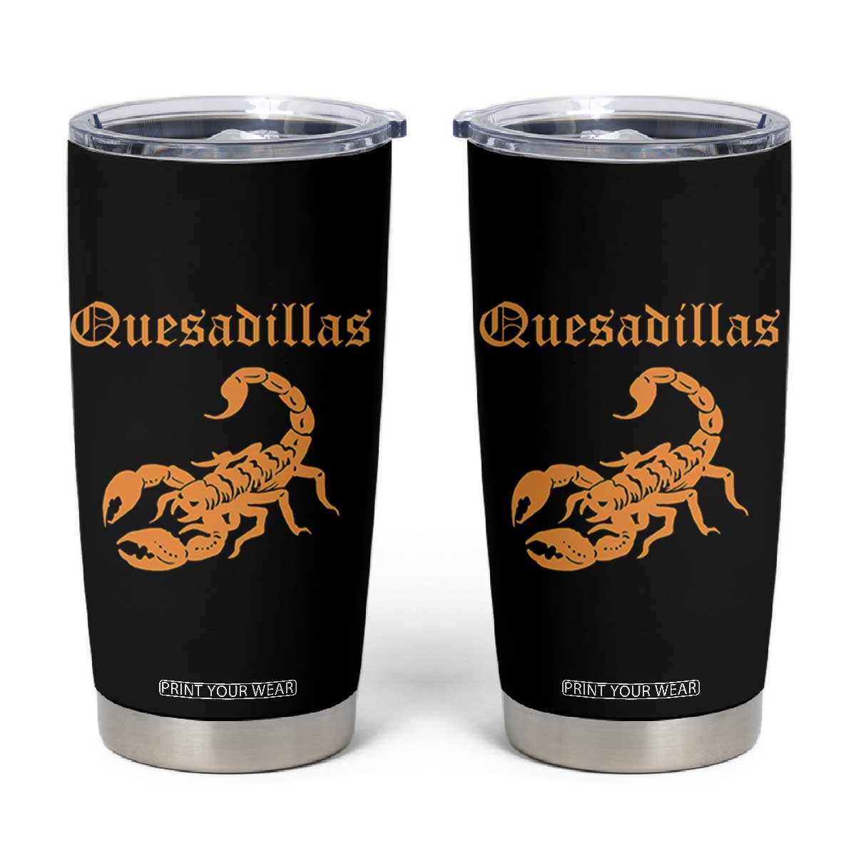Quesadillas Scorpion Tumbler Cup Burnt Orange Southwestern TS14 Black Print Your Wear