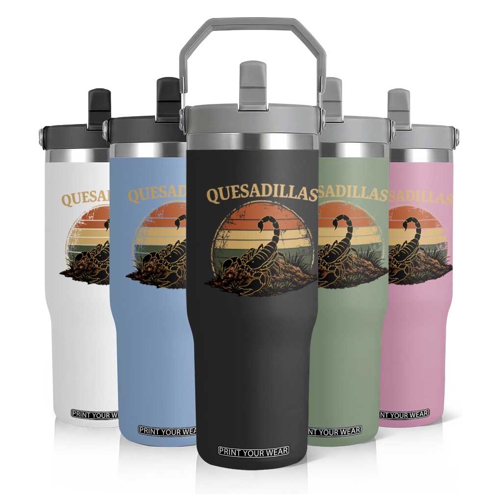 Quesadillas Scorpion Flip Straw Tumbler Southwestern Desert Food TS14 Print Your Wear