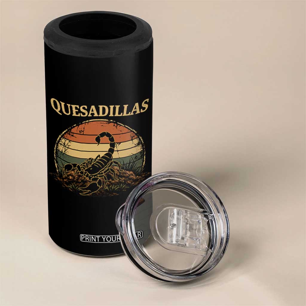Quesadillas Scorpion 4 in 1 Can Cooler Tumbler Southwestern Desert Food TS14 Print Your Wear