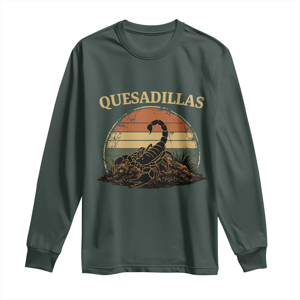 Quesadillas Scorpion Long Sleeve Shirt Southwestern Desert Food TS14 Dark Forest Green Print Your Wear
