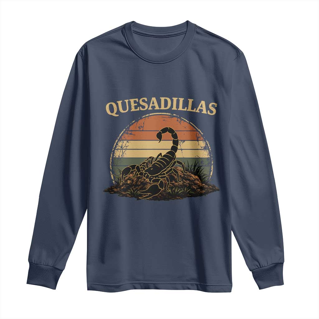 Quesadillas Scorpion Long Sleeve Shirt Southwestern Desert Food TS14 Navy Print Your Wear