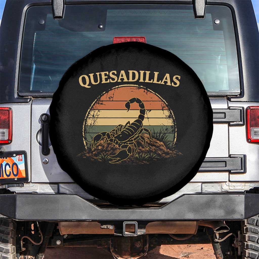 Quesadillas Scorpion Spare Tire Cover Southwestern Desert Food TS14 No hole Black Print Your Wear