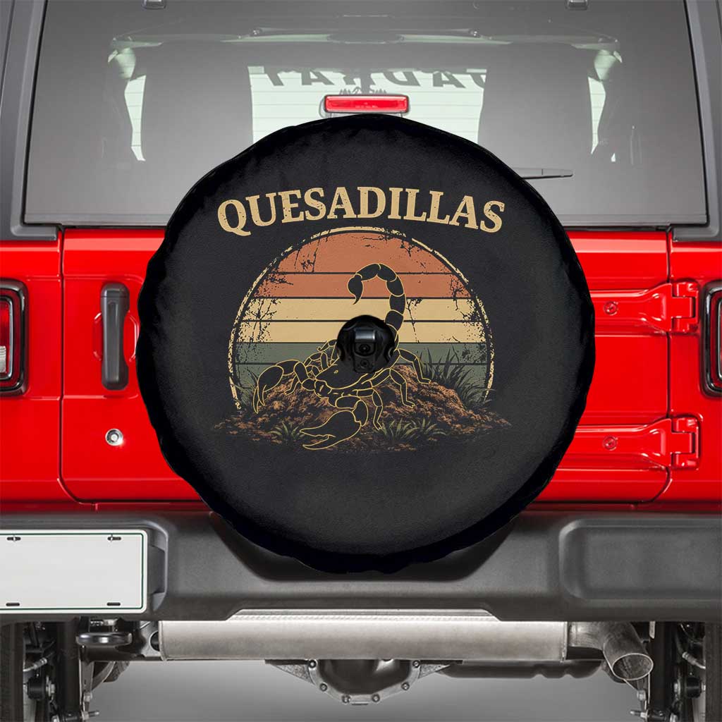 Quesadillas Scorpion Spare Tire Cover Southwestern Desert Food TS14 Black Print Your Wear