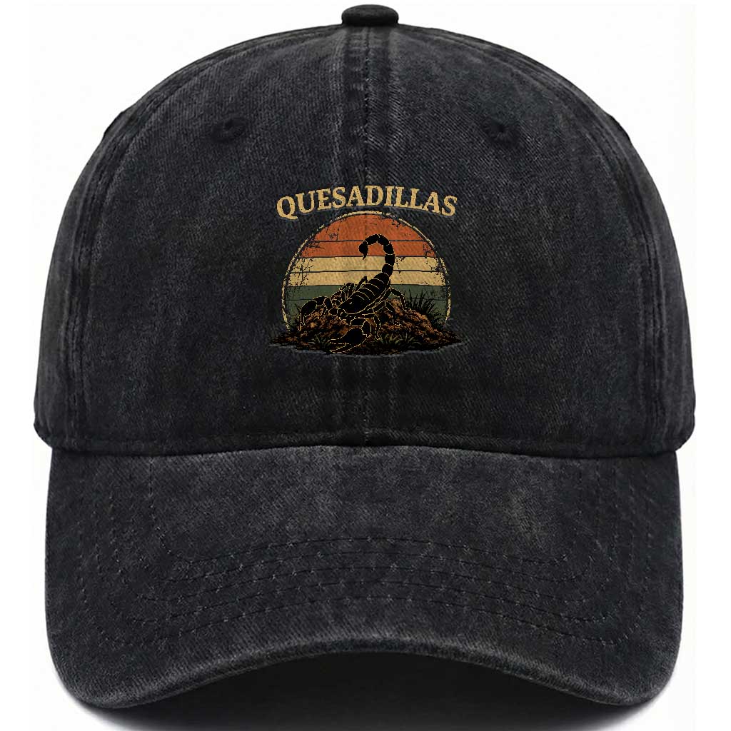 Quesadillas Scorpion Washed Cotton Baseball Cap Southwestern Desert Food TS14 Print Your Wear