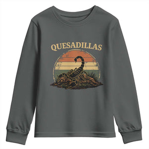Quesadillas Scorpion Youth Sweatshirt Southwestern Desert Food TS14 Dark Heather Print Your Wear