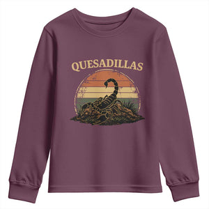 Quesadillas Scorpion Youth Sweatshirt Southwestern Desert Food TS14 Maroon Print Your Wear
