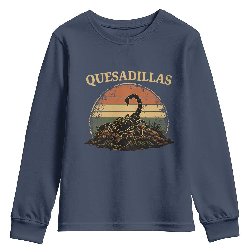 Quesadillas Scorpion Youth Sweatshirt Southwestern Desert Food TS14 Navy Print Your Wear