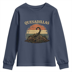 Quesadillas Scorpion Youth Sweatshirt Southwestern Desert Food TS14 Navy Print Your Wear