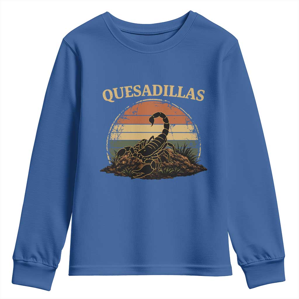 Quesadillas Scorpion Youth Sweatshirt Southwestern Desert Food TS14 Royal Blue Print Your Wear