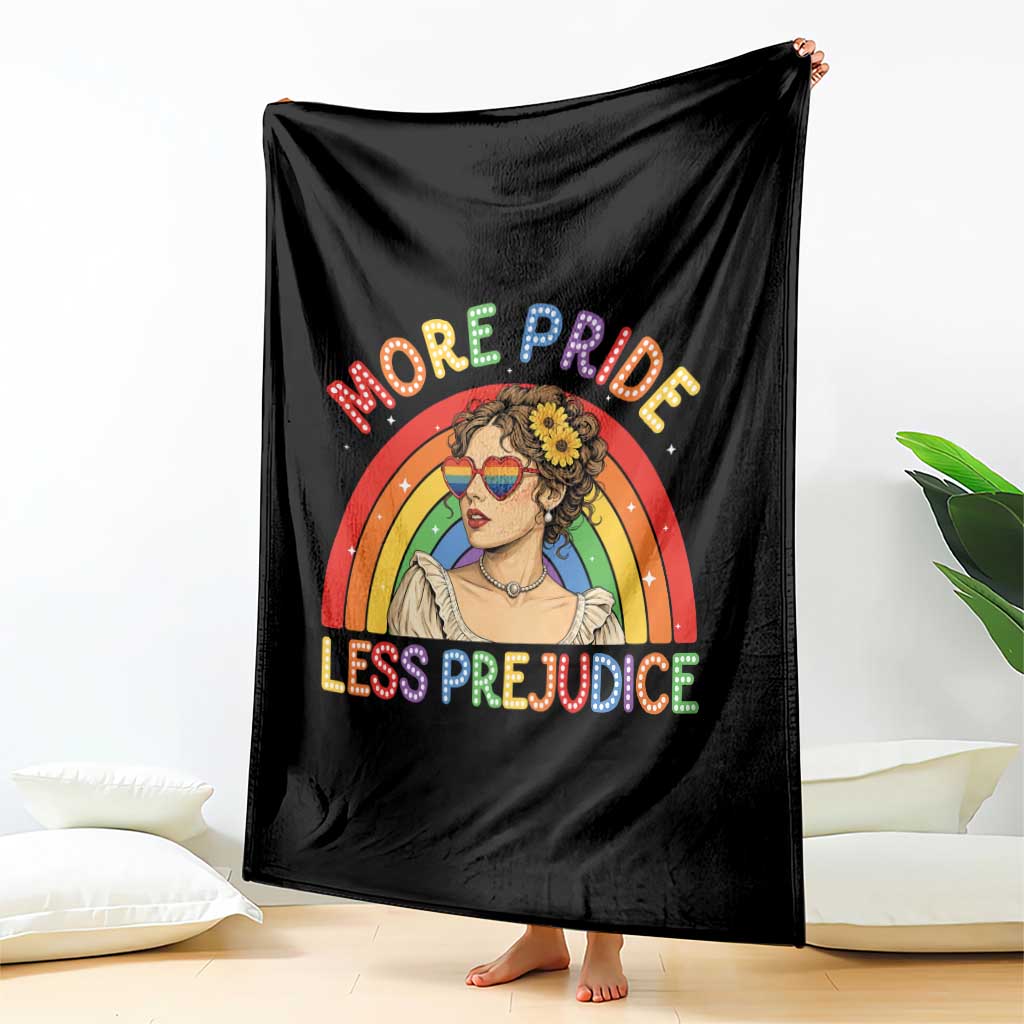 More Pride Less Prejudice Throw Blanket Pride Month LGBTQ Gay Lesbian