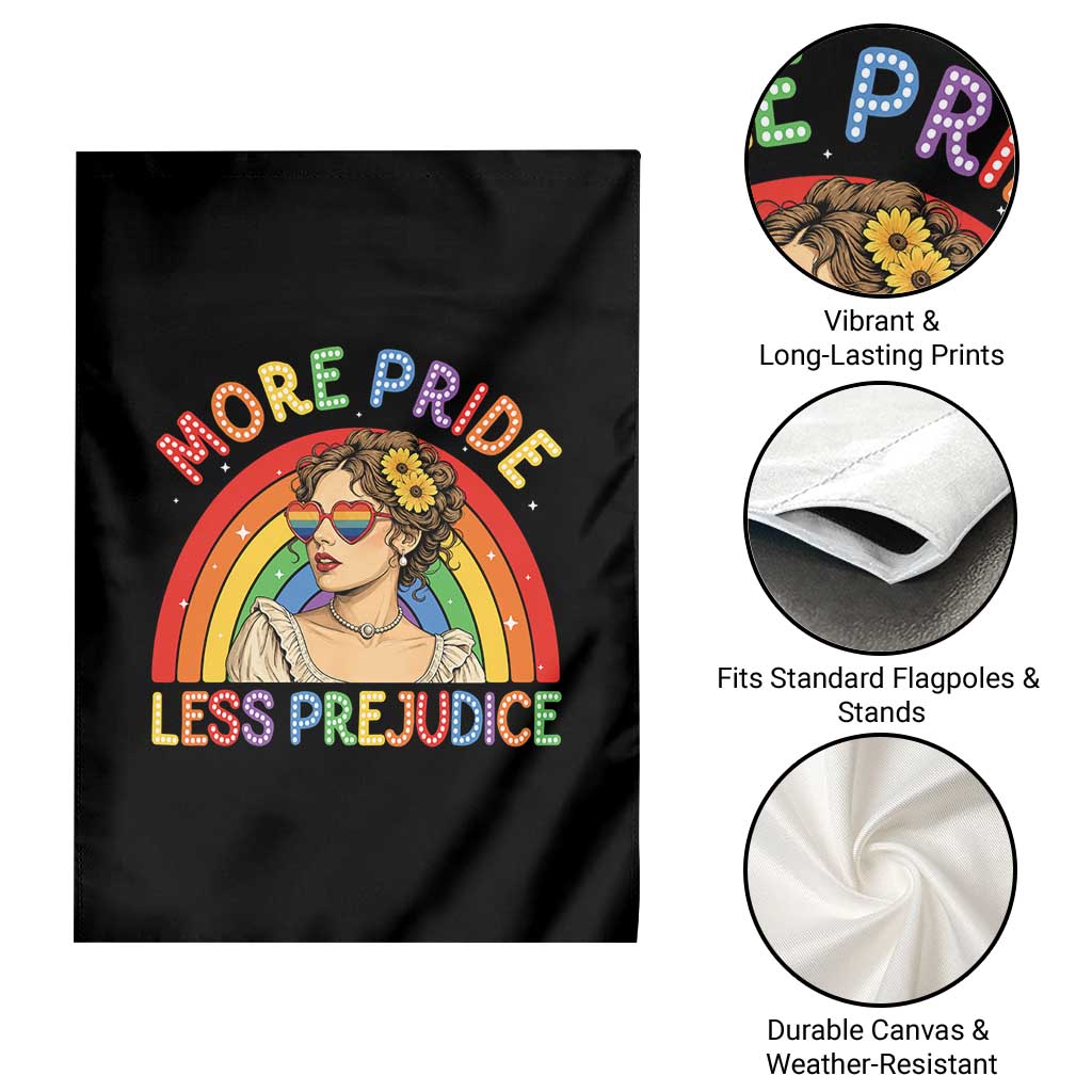 More Pride Less Prejudice Garden Flag Pride Month LGBTQ Gay Lesbian
