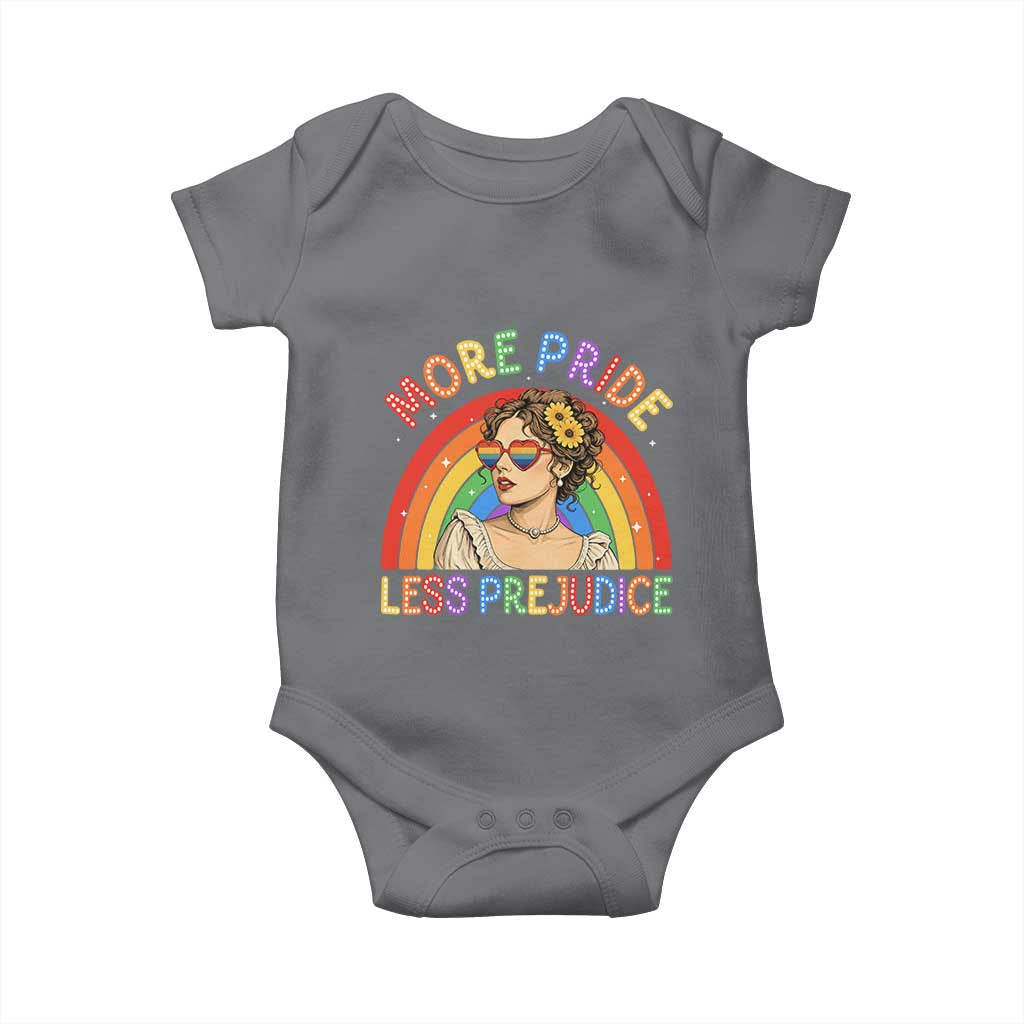 More Pride Less Prejudice Baby Onesie Pride Month LGBTQ Gay Lesbian