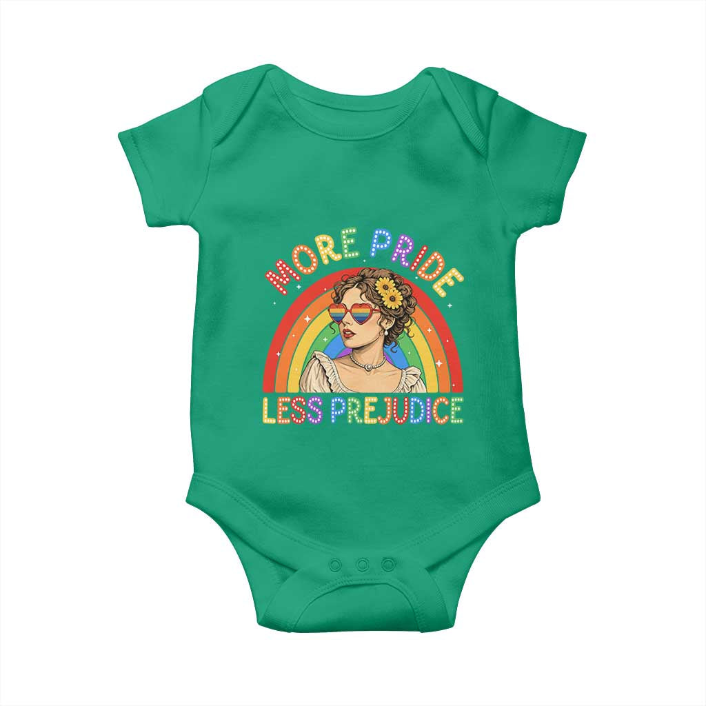 More Pride Less Prejudice Baby Onesie Pride Month LGBTQ Gay Lesbian