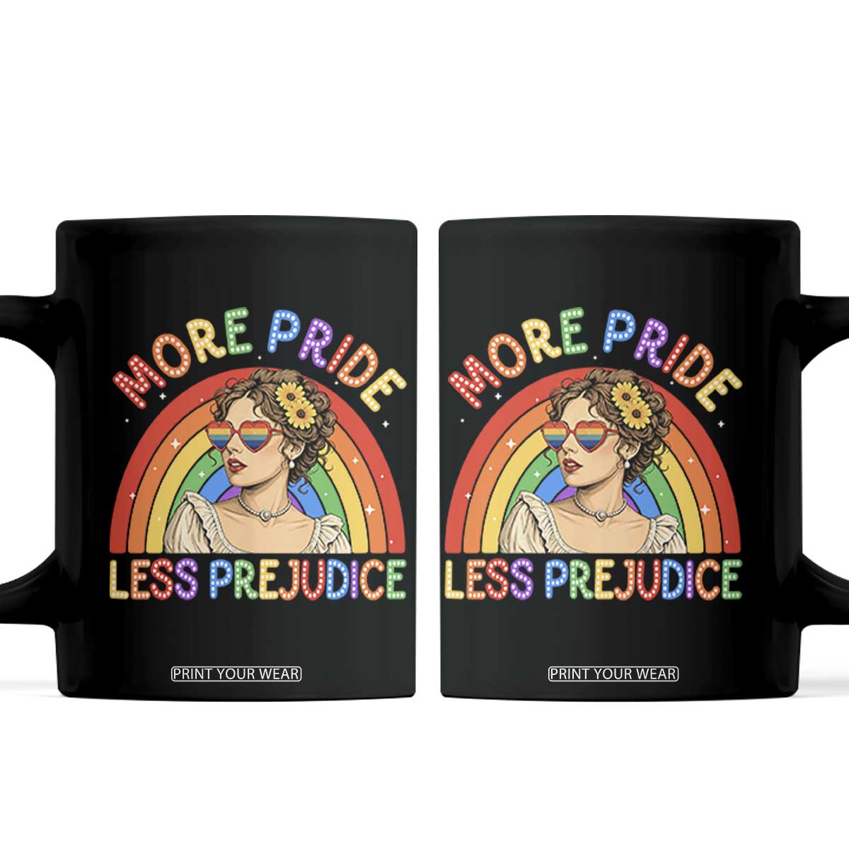 More Pride Less Prejudice Coffee Mug Pride Month LGBTQ Gay Lesbian