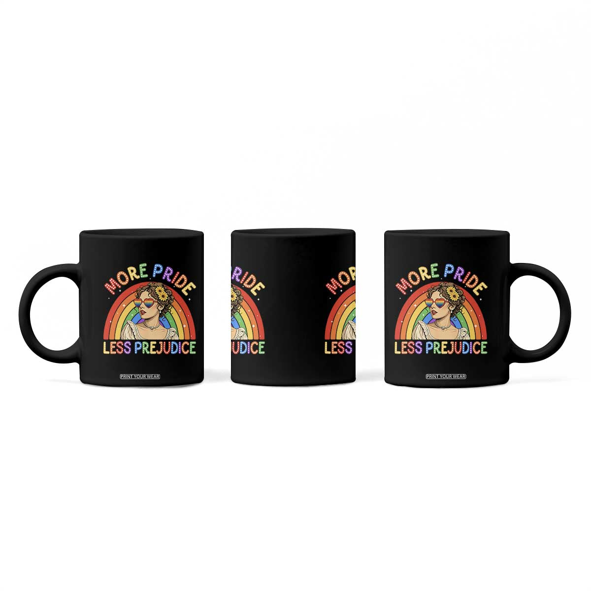 More Pride Less Prejudice Coffee Mug Pride Month LGBTQ Gay Lesbian