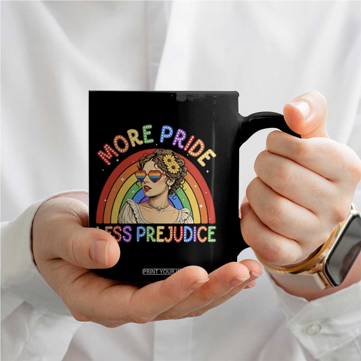 More Pride Less Prejudice Coffee Mug Pride Month LGBTQ Gay Lesbian