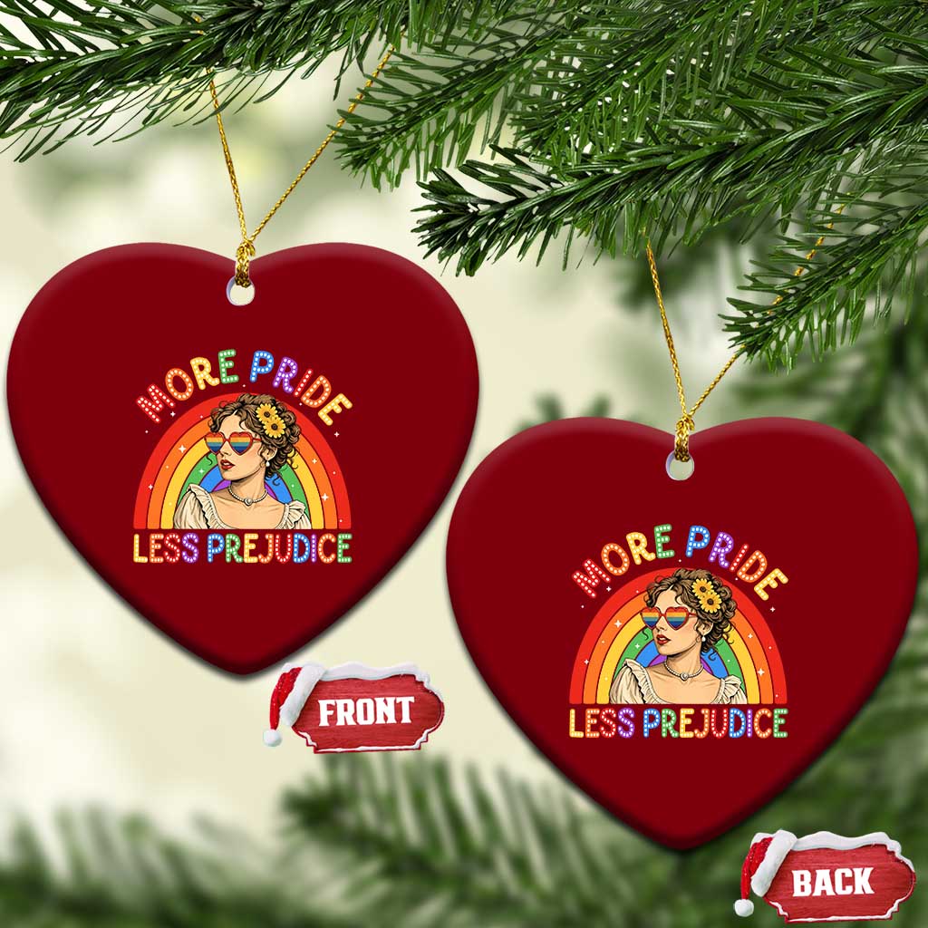 More Pride Less Prejudice Ceramic Ornament Pride Month LGBTQ Gay Lesbian TS14 Print Your Wear