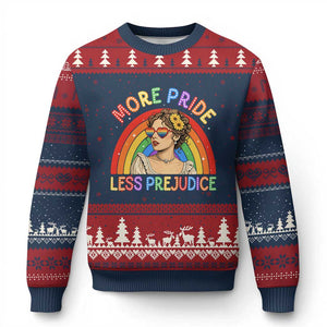 More Pride Less Prejudice Ugly Christmas Sweater Pride Month LGBTQ Gay Lesbian