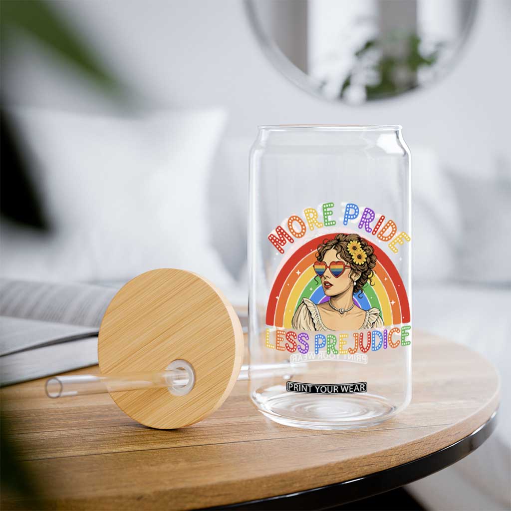 More Pride Less Prejudice Glass Can Pride Month LGBTQ Gay Lesbian