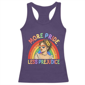 More Pride Less Prejudice Racerback Tank Top Pride Month LGBTQ Gay Lesbian