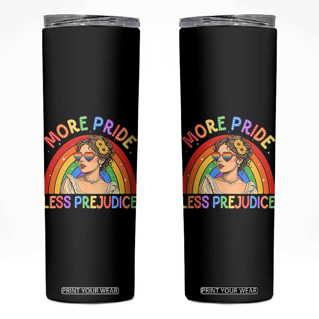 More Pride Less Prejudice Skinny Tumbler Pride Month LGBTQ Gay Lesbian