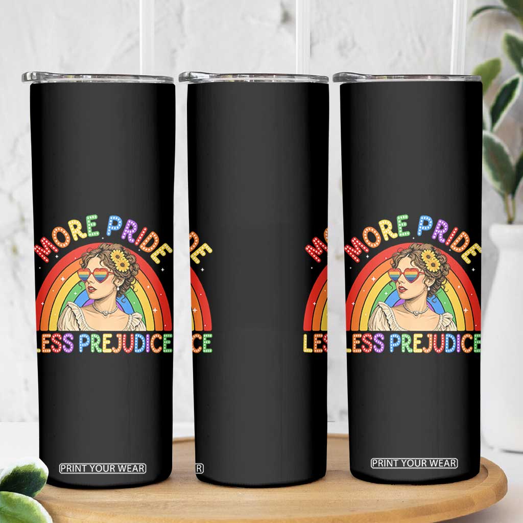 More Pride Less Prejudice Skinny Tumbler Pride Month LGBTQ Gay Lesbian