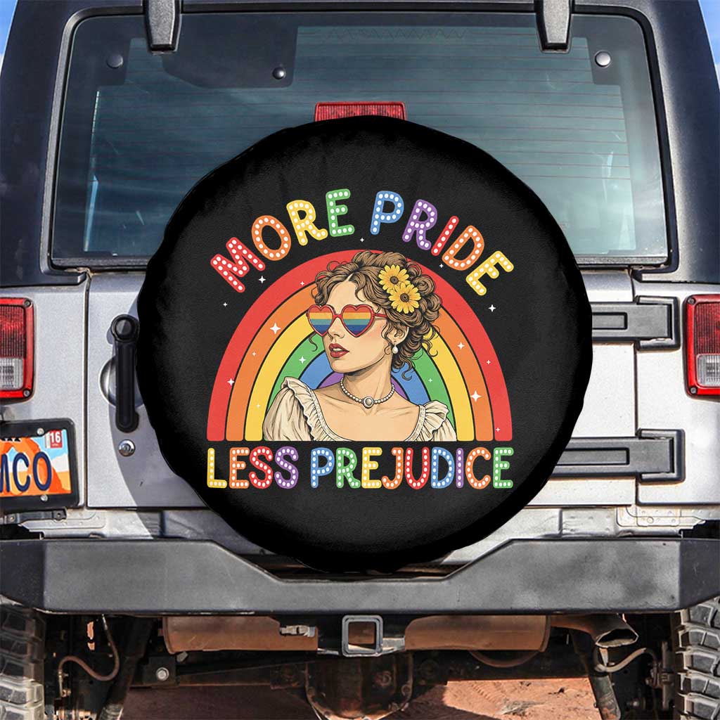 More Pride Less Prejudice Spare Tire Cover Pride Month LGBTQ Gay Lesbian TS14 No hole Black Print Your Wear