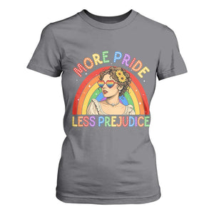 More Pride Less Prejudice T Shirt For Women Pride Month LGBTQ Gay Lesbian