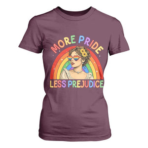 More Pride Less Prejudice T Shirt For Women Pride Month LGBTQ Gay Lesbian