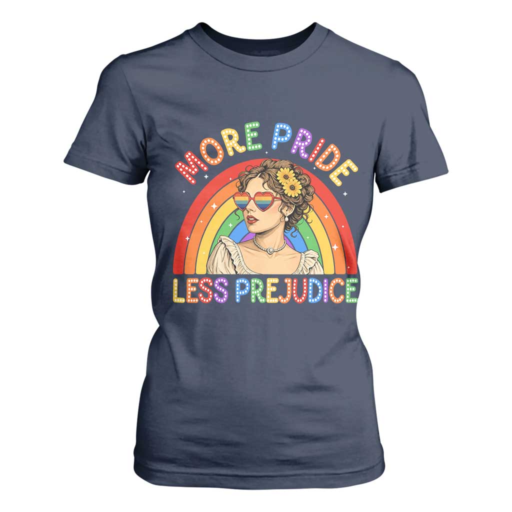 More Pride Less Prejudice T Shirt For Women Pride Month LGBTQ Gay Lesbian