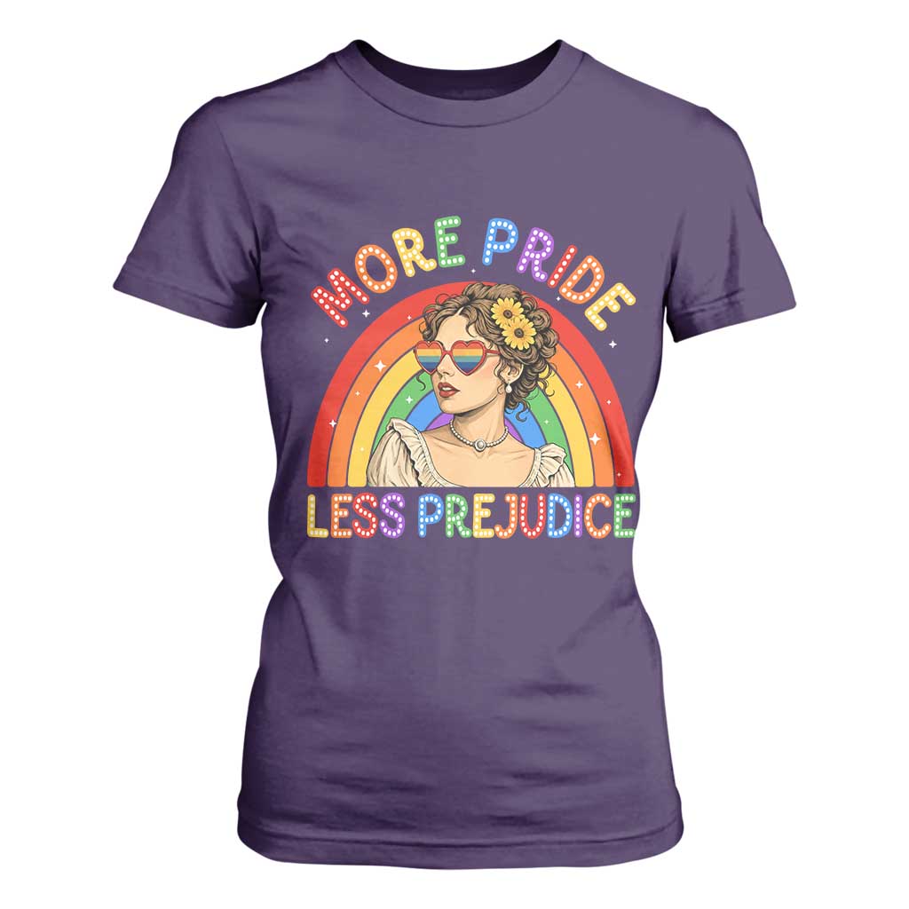 More Pride Less Prejudice T Shirt For Women Pride Month LGBTQ Gay Lesbian