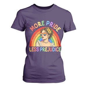 More Pride Less Prejudice T Shirt For Women Pride Month LGBTQ Gay Lesbian