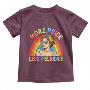 More Pride Less Prejudice Toddler T Shirt Pride Month LGBTQ Gay Lesbian
