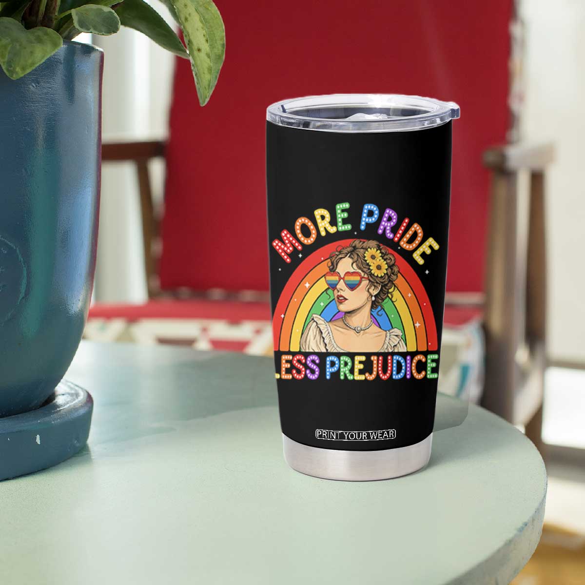 More Pride Less Prejudice Tumbler Cup Pride Month LGBTQ Gay Lesbian