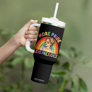 More Pride Less Prejudice Tumbler With Handle Pride Month LGBTQ Gay Lesbian