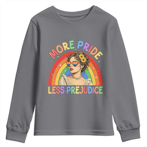 More Pride Less Prejudice Youth Sweatshirt Pride Month LGBTQ Gay Lesbian TS14 Charcoal Print Your Wear