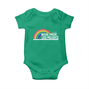 More Pride Less Prejudice Baby Onesie Pride Month LGBTQ